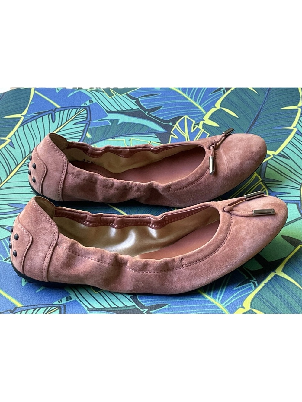 Tod's Dusty Rose Suede Ballet Flats
